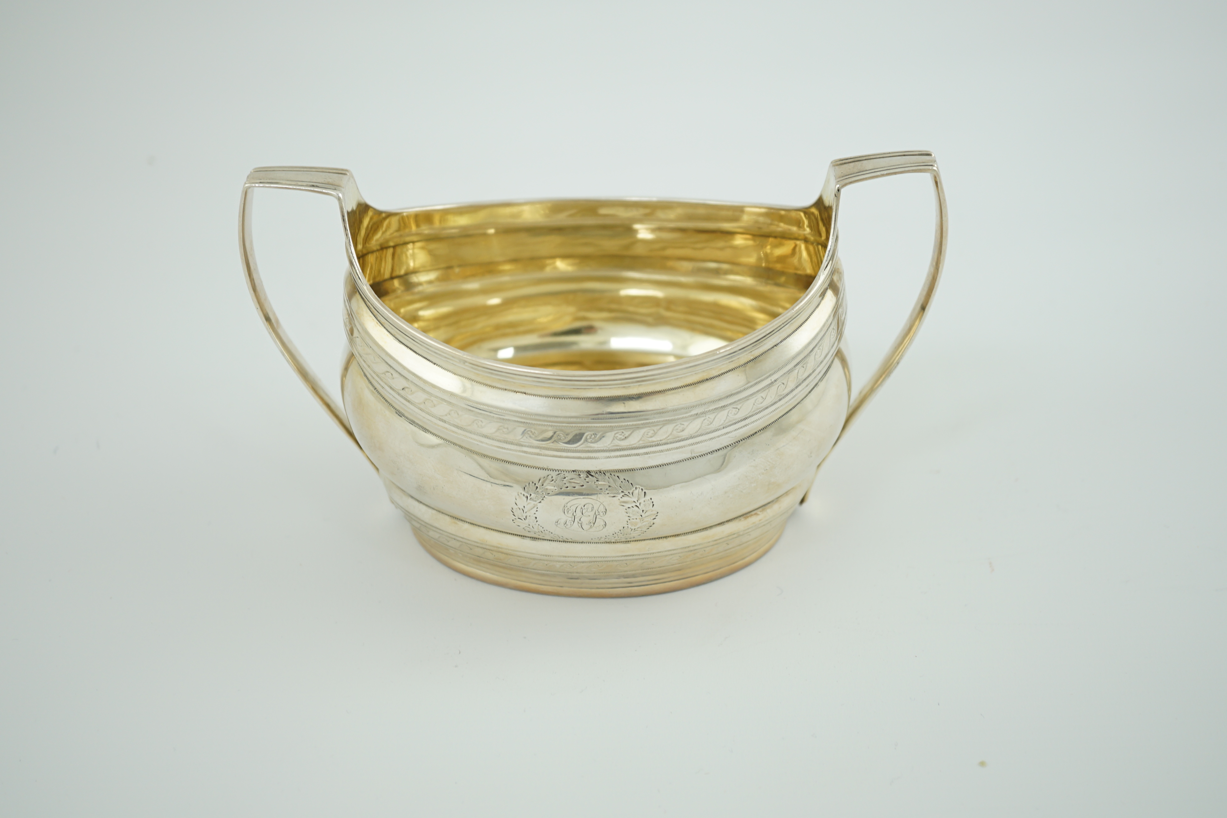 A George III silver oval two-handled sugar bowl, by Robert & David Hennell